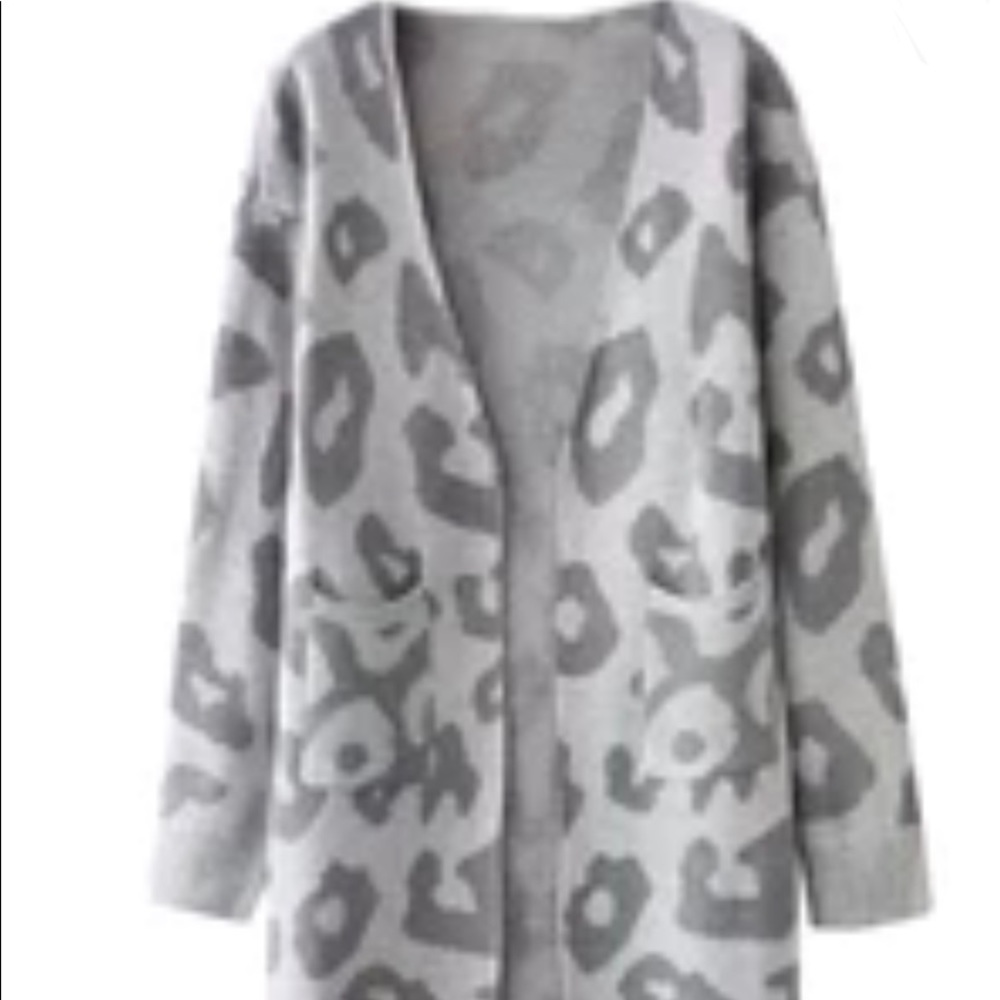 Gray cheetah long sweater!